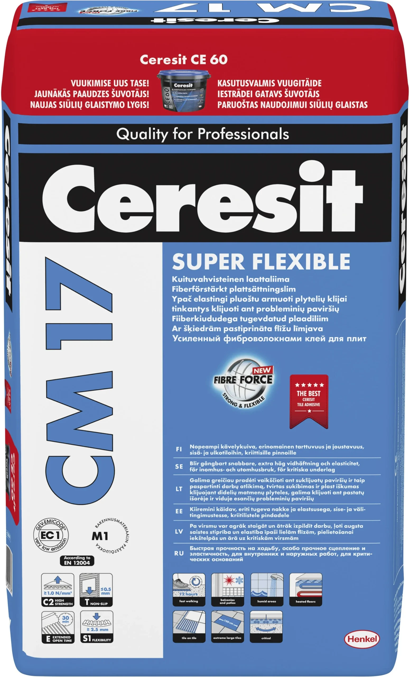LĪME FLĪŽU CERESIT CM17 C2TES1 25KG