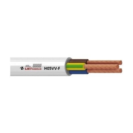 KABELIS H05VV-F 5X4.0 BALTS (100)