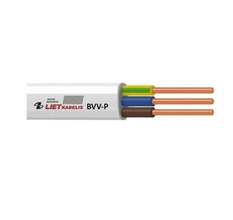 KABELIS BVV-P 2X1.5 BALTS (200)