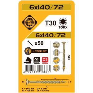 ДЕРЕВЯННЫЕ ВИНТЫ 6X140/72MMRUSPERTTX30 50ШТ.