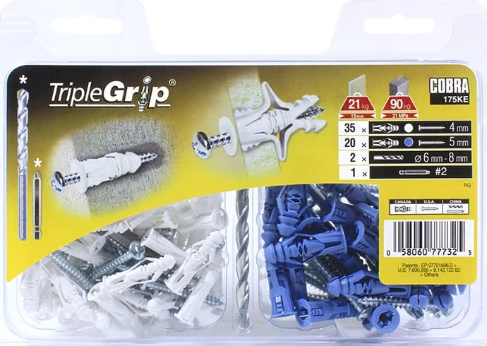 Dowel Gypsum 5X32 MM Plastic 55 PCS.