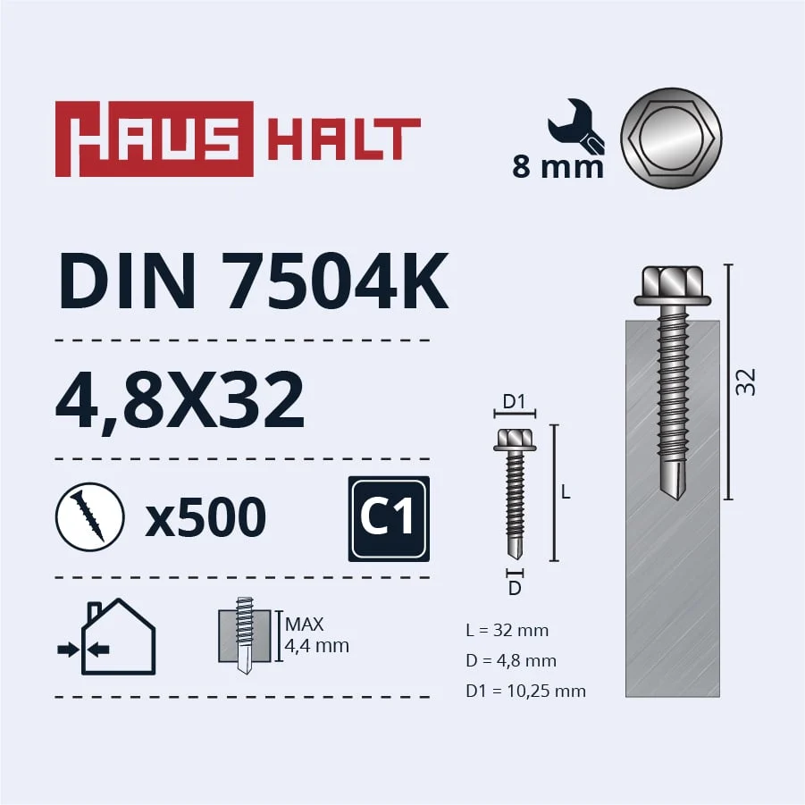 SKRŪVE PAŠGRIEZ 4,8X32 DIN7504K ZN (500)