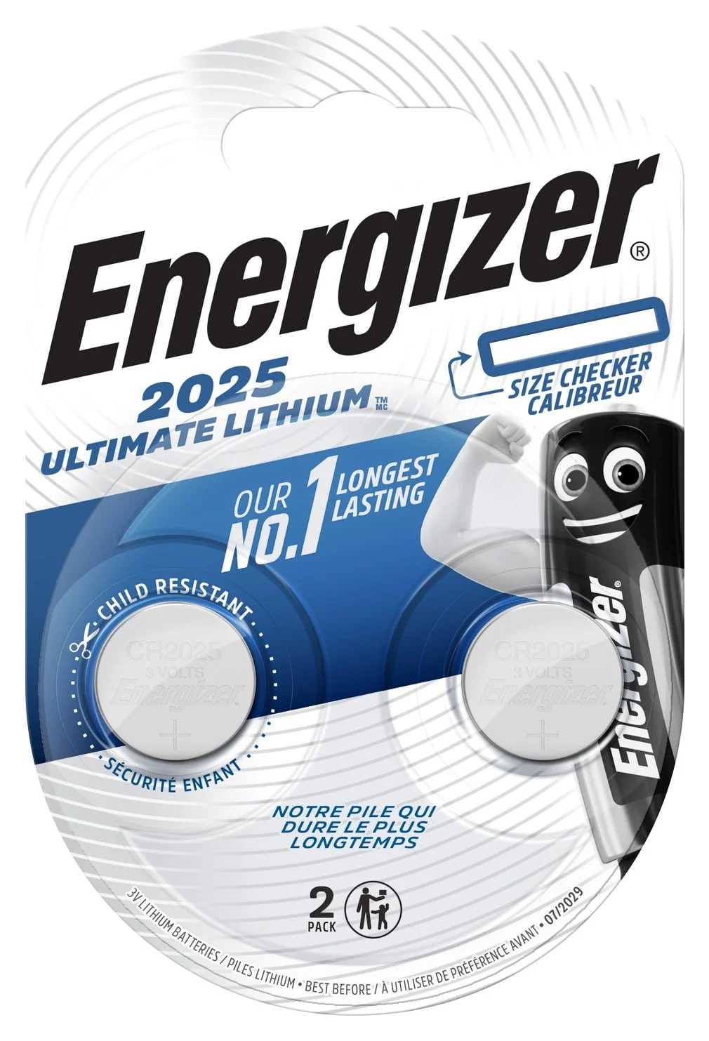 LITHIUM BATTERY ENERGIZER CR2025 2 PCS.