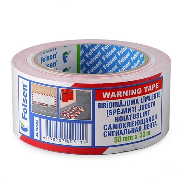 PVC WARNING TAPE,50X33M(RED-WHITE)