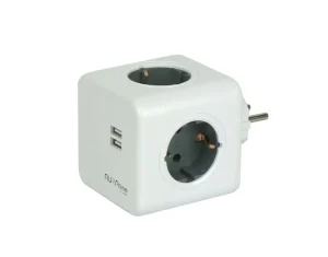 SADALĪTĀJS 4 ROZETES+2 USB AURA LINE