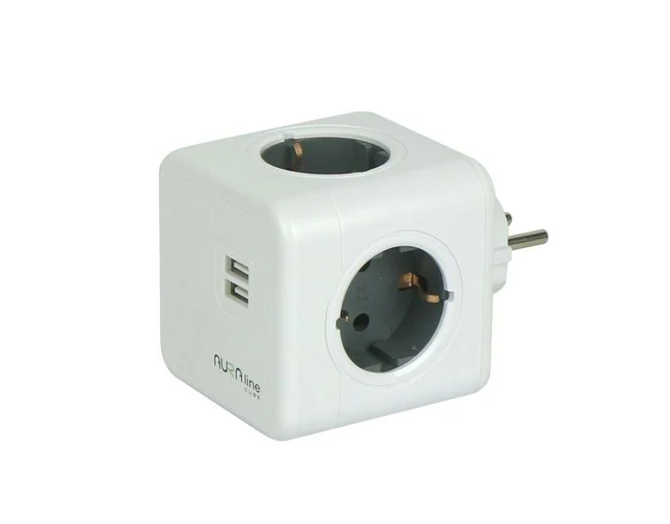DISTRIBUTOR 4 SOCKETS+2 USB AURA LINE
