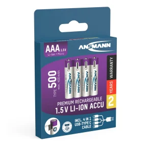 AKUMULATORI AAA 1.5V 500MAHUSB-C.MAX1A 4