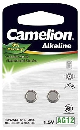 BATERIJAS CAMELION LR43 ALK1.5V B2