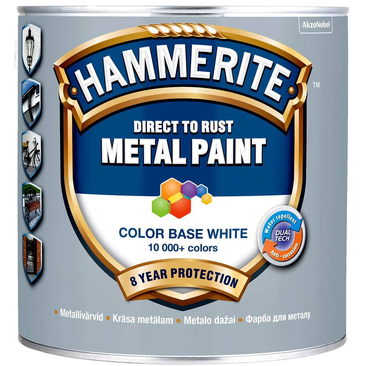 МЕТАЛЛИЧЕСКАЯ КРАСКА HAMMERITE SMOOTH BW 2.5L