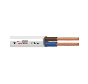 KABELIS H03VV-F 3X0.75 BALTS 50M
