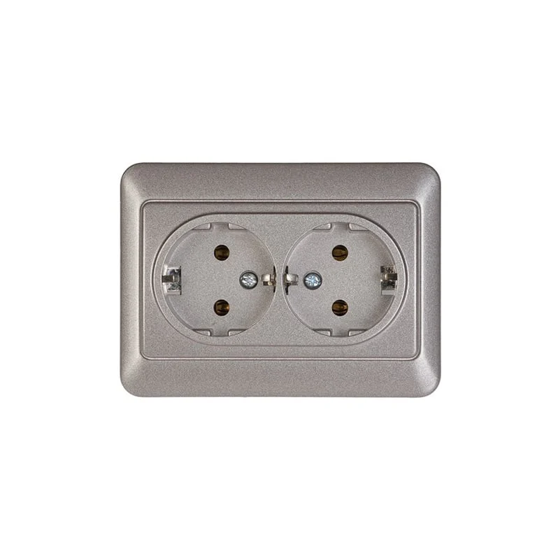 КОНТАКТНАЯ РОЗЕТКА 1+1 Z/K RP16-021 SL MET