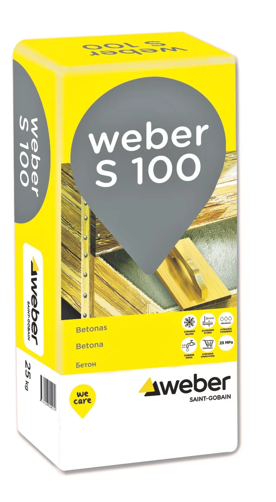 БЕТОН WEBER S100 РУПЬЯГРАУДЫ 25 КГ (48)