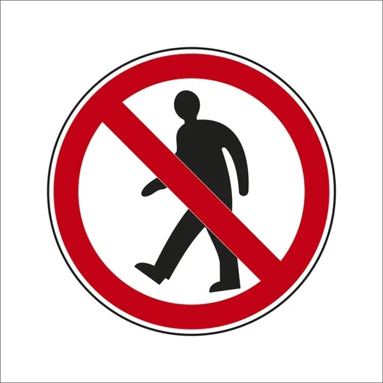 SIGN PEDESTRIAN MOVEMENT PROHIBITED D10