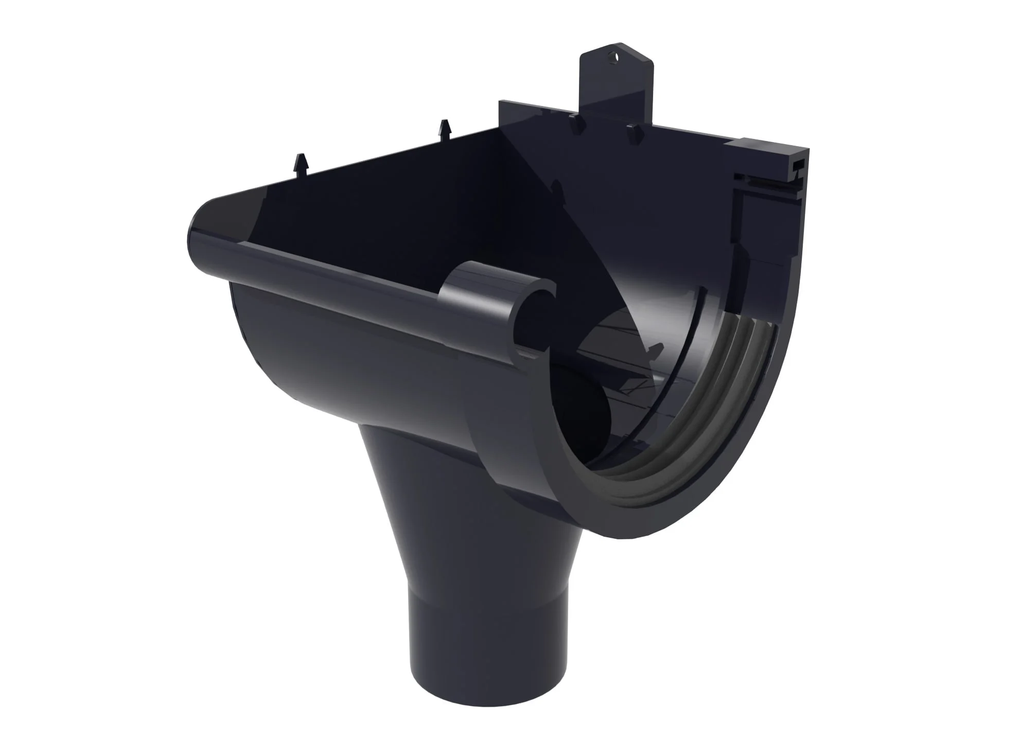 PVC SCALA LEFT 125MM GRAPHITE