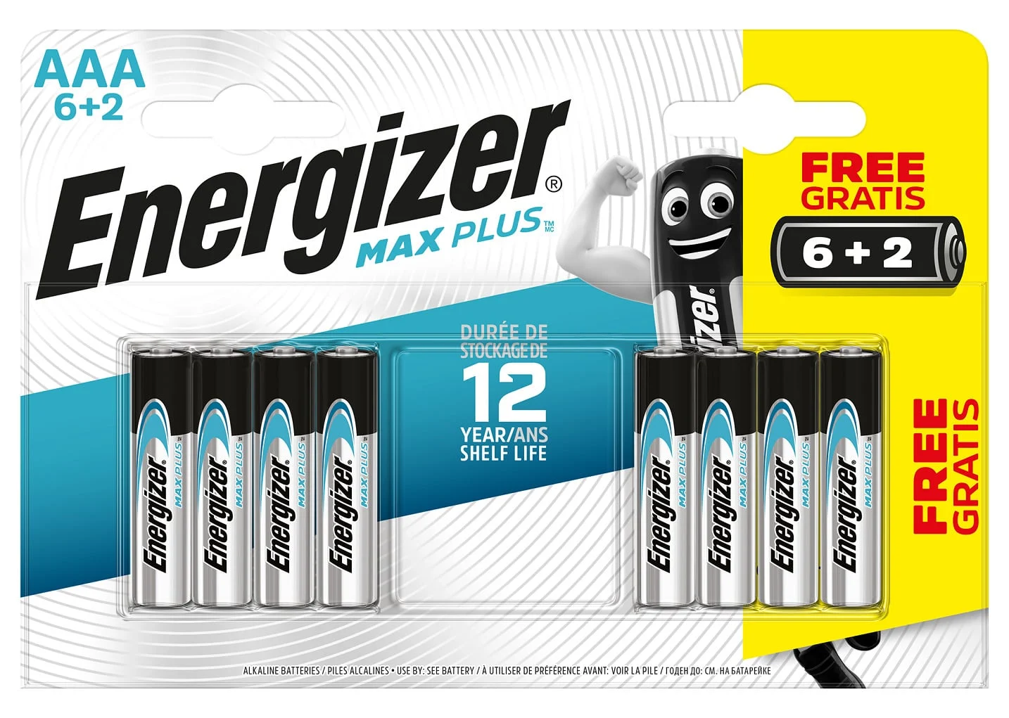 BATERIJAS MAXPLUS AAA B6+2 1.5V ALK