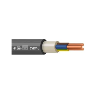 KABELIS CYKY-L 4X6 MELNS (100)