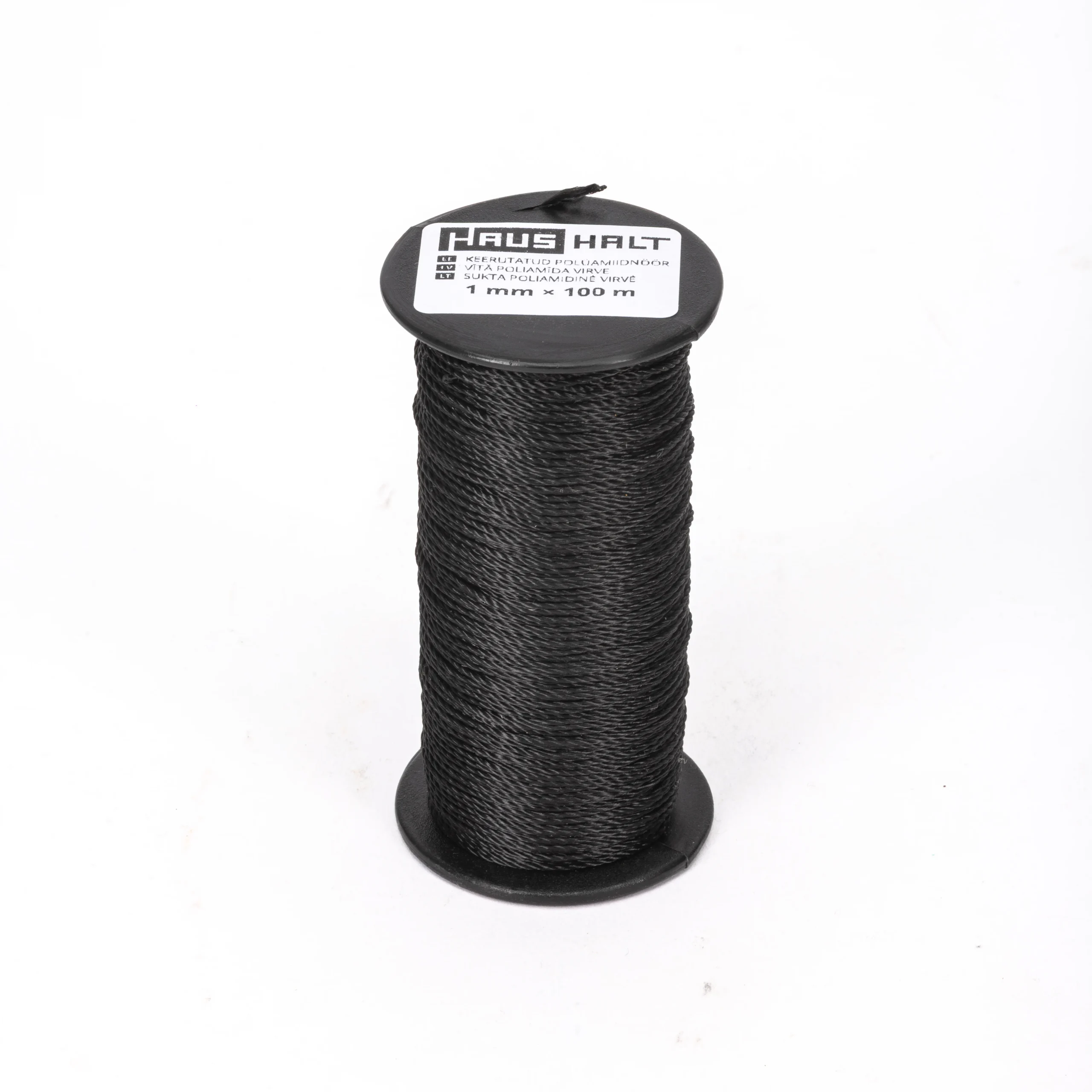 POLYAMIDE TWISTED ROPE D1 100M BLACK