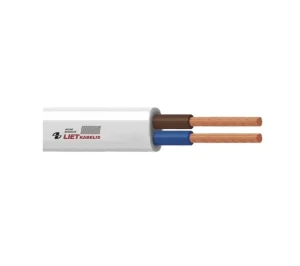 KABELIS H05VVH2-F 2X1 BALTS 50M