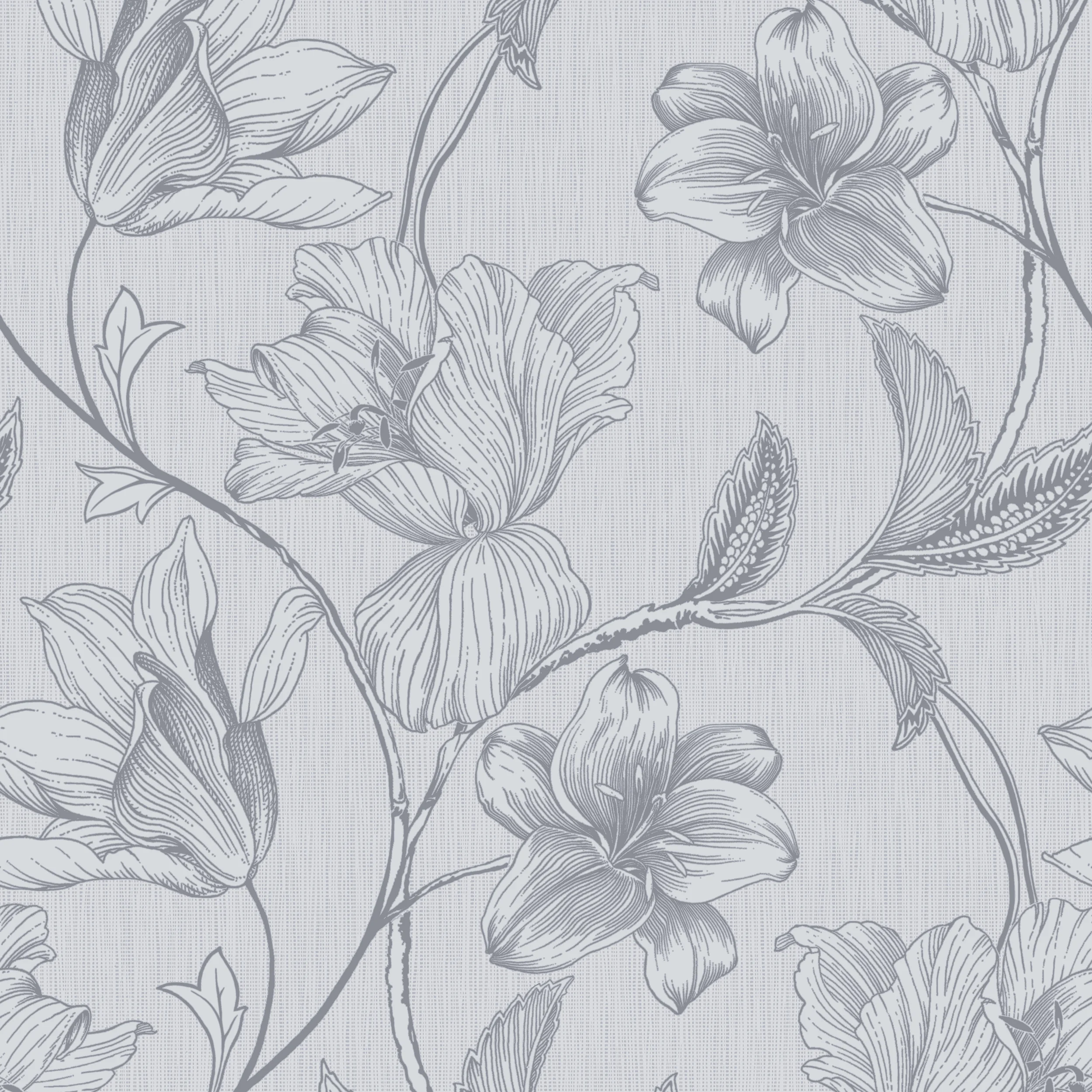 WALLPAPER VIN. 454237 GRAY. LARGE. SPREAD. PUCK.