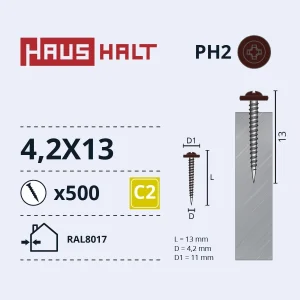 SKRŪVE PAŠGRIEZ 4,2X13 MET.RAL8017(500)