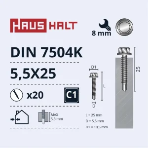 ШРУМ ПАШГР.5,5X25 DIN7504K ZN 20ШТ БЛ