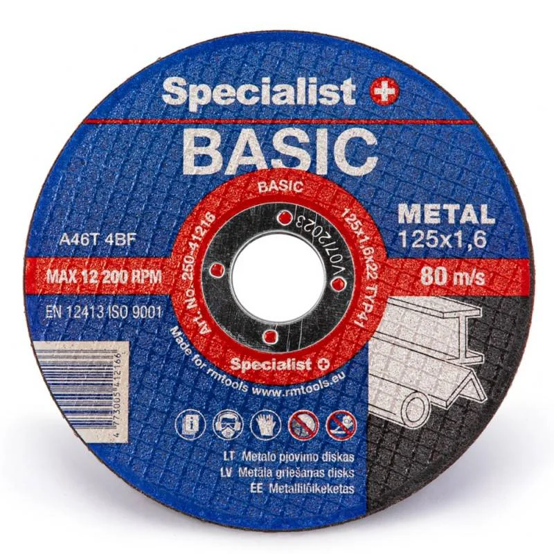 DISKS METĀLA GRIEŠANAI BASIC 125X1.6X22