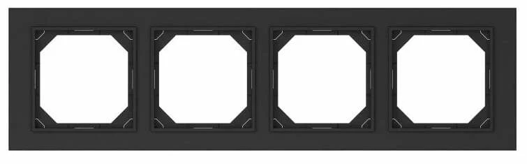 WALL FRAME R04 BLACK MATT. FOUR-PLACE.
