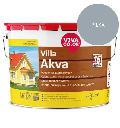WOOD PAINT VILLA AQUA GRAY 7040 9L