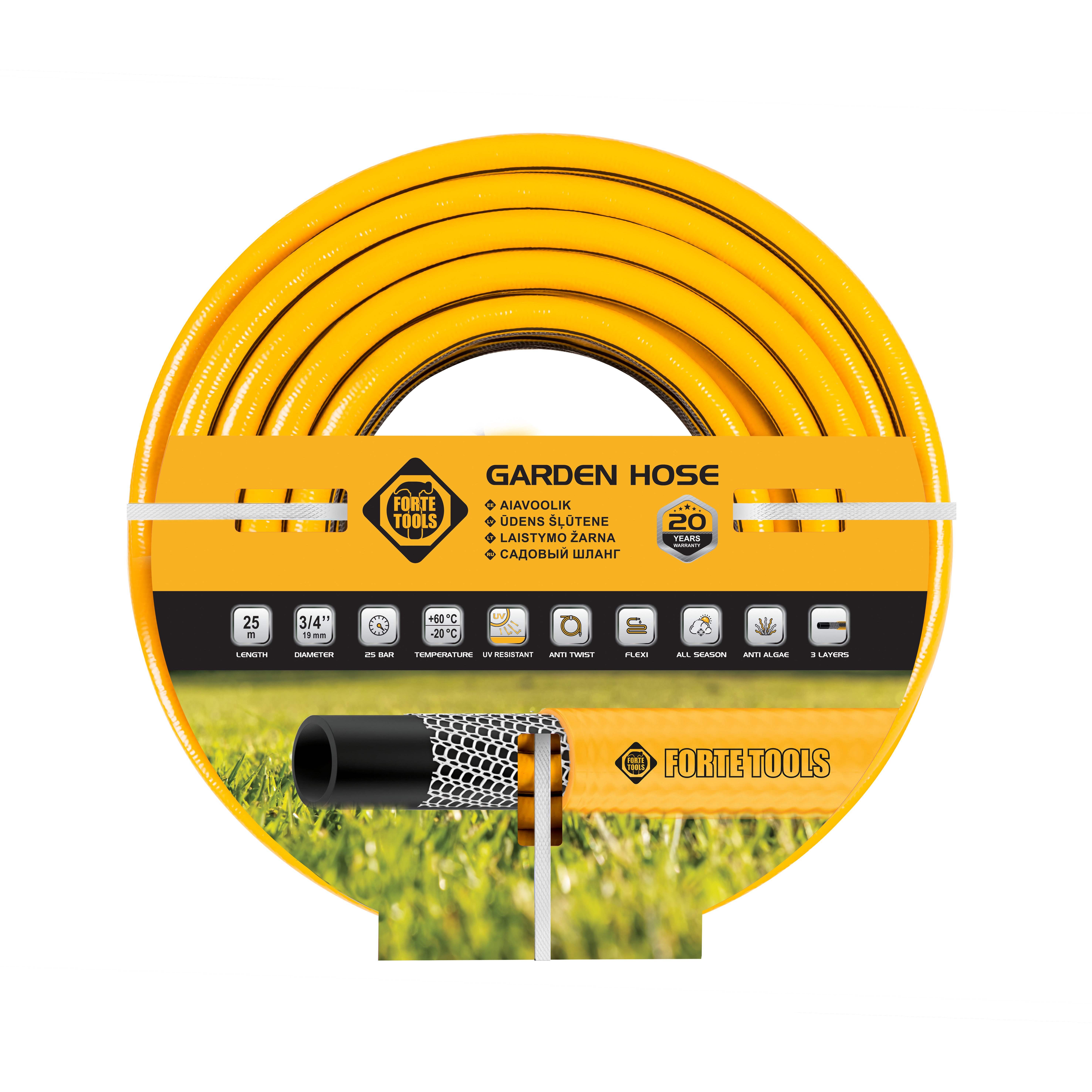 LAISTĪŠ. ŠĻŪTENE FORTE TOOLS 3/4IN 50M