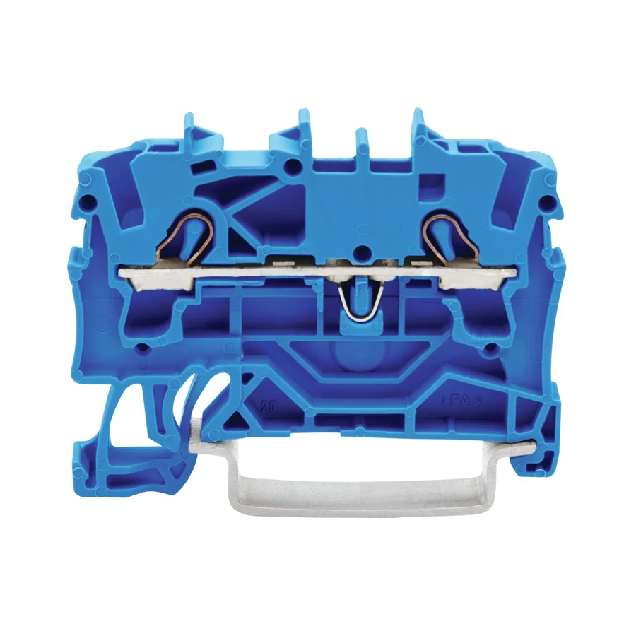 TERMINAL 2 POL DIN RAIL 2.5MM2 BLUE