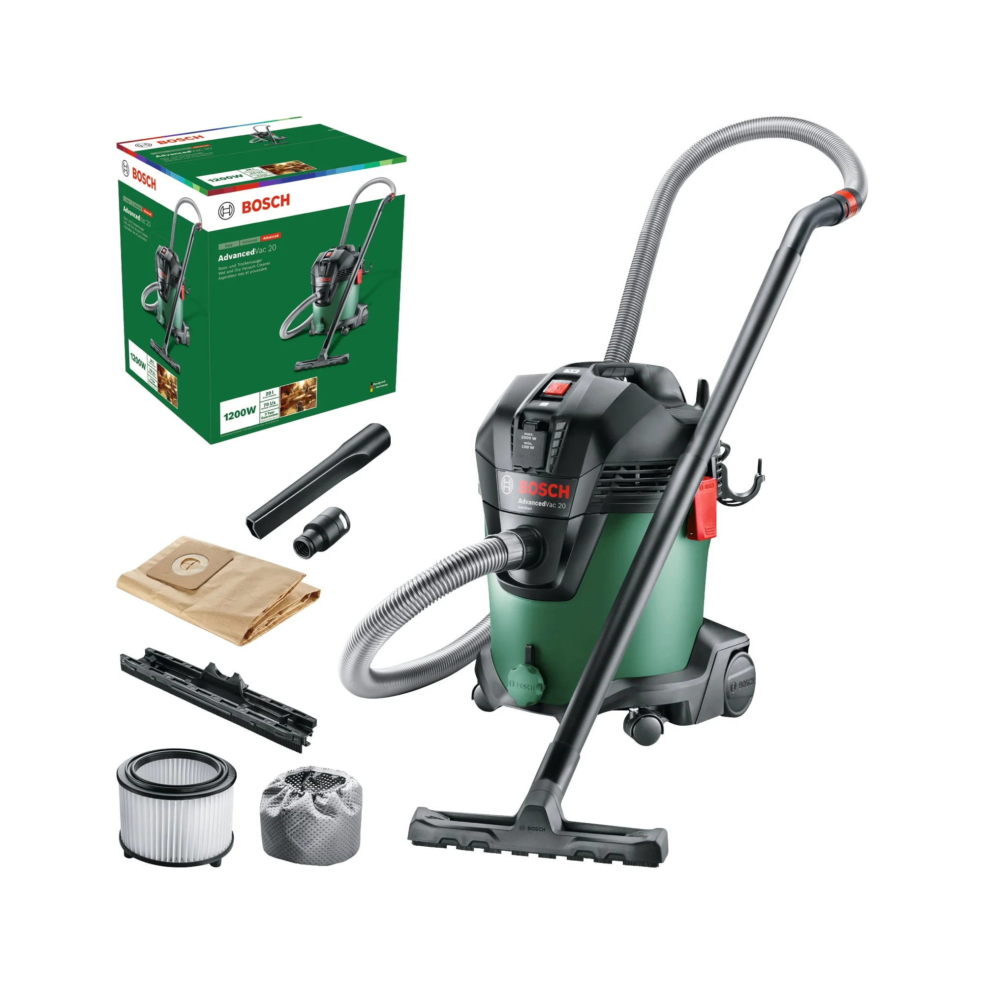 PUTEKĻSŪCĒJS ADVANCEDVAC 20 BOSCH 1200W