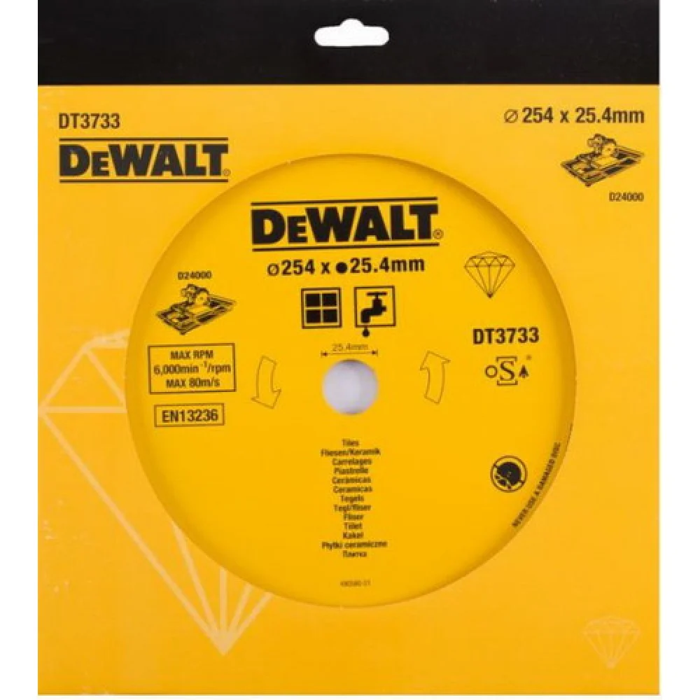 DeWALT Dimanta ripa 254x25,4mm (flīzēm, keramika)