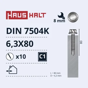SKRŪV.PAŠG.6.3X80 MET DIN7504K ZN10GB BL