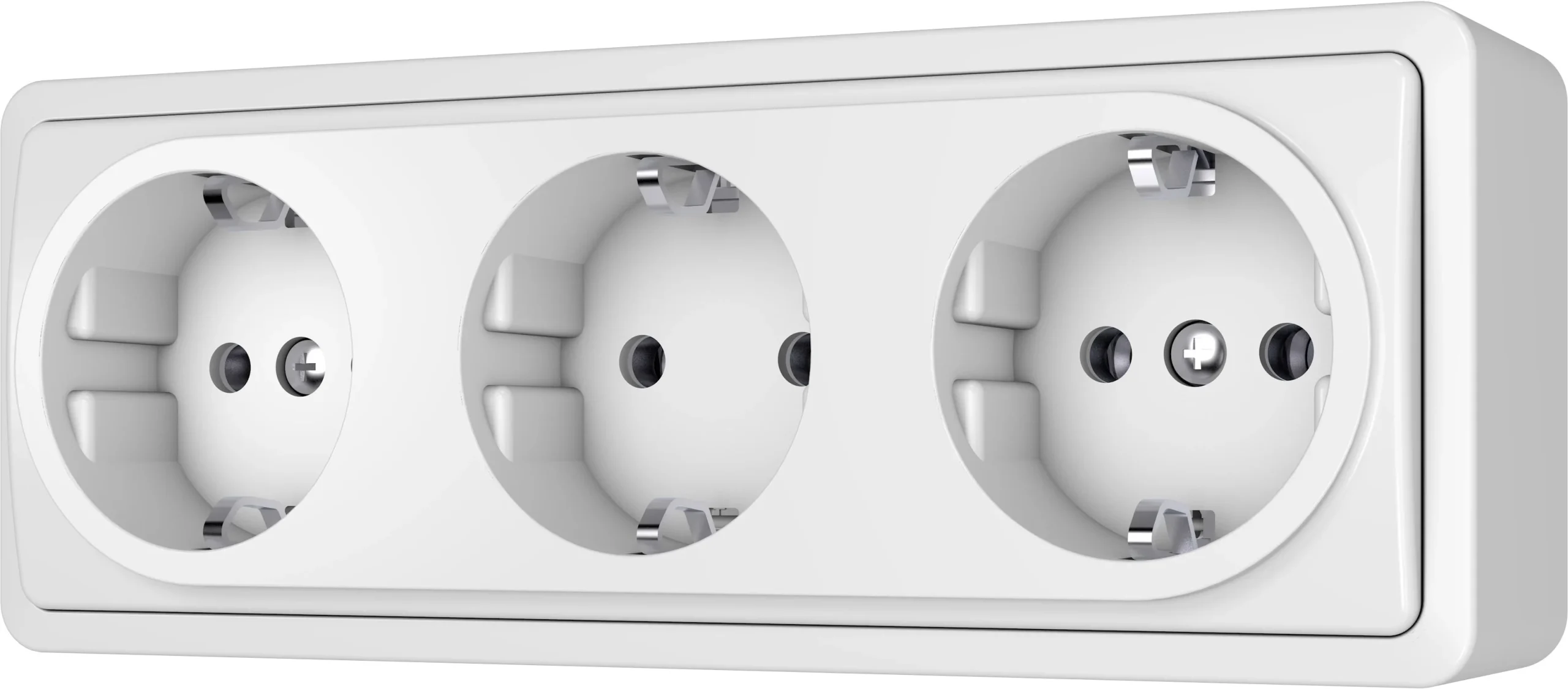 ROZETE 3 VIETU SL+250 BALTA