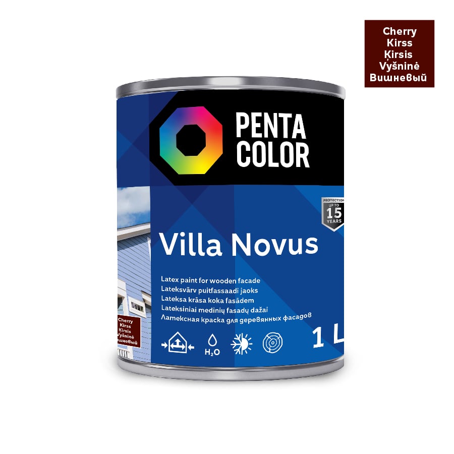 КРАСКА ДЛЯ ФАСАДОВ VILLA NOVUS ВИШНЯ KR 1L