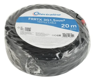 KABELIS RETRO FRRTX 3X1,5 MELNS 20M