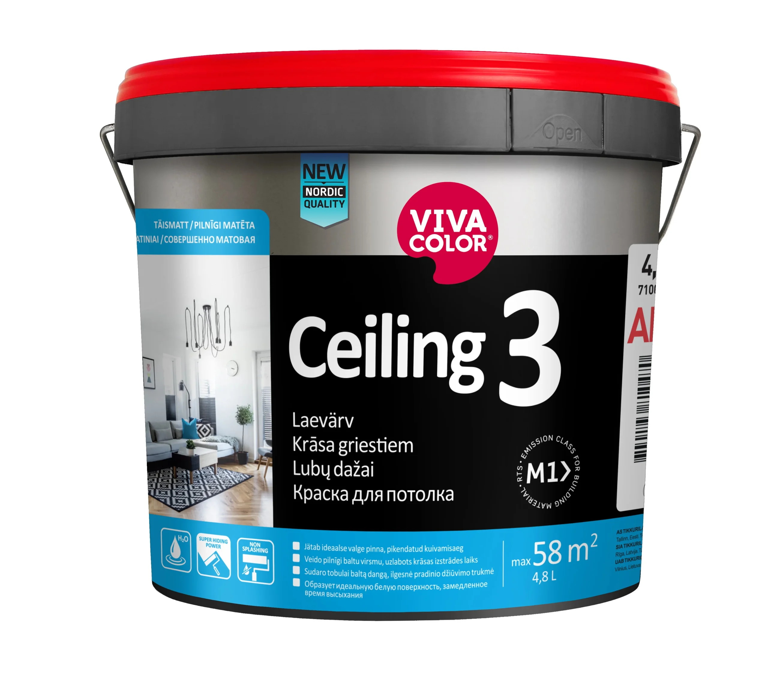 GRIESTU KRĀSA CEILING 3 4.8L BALTA