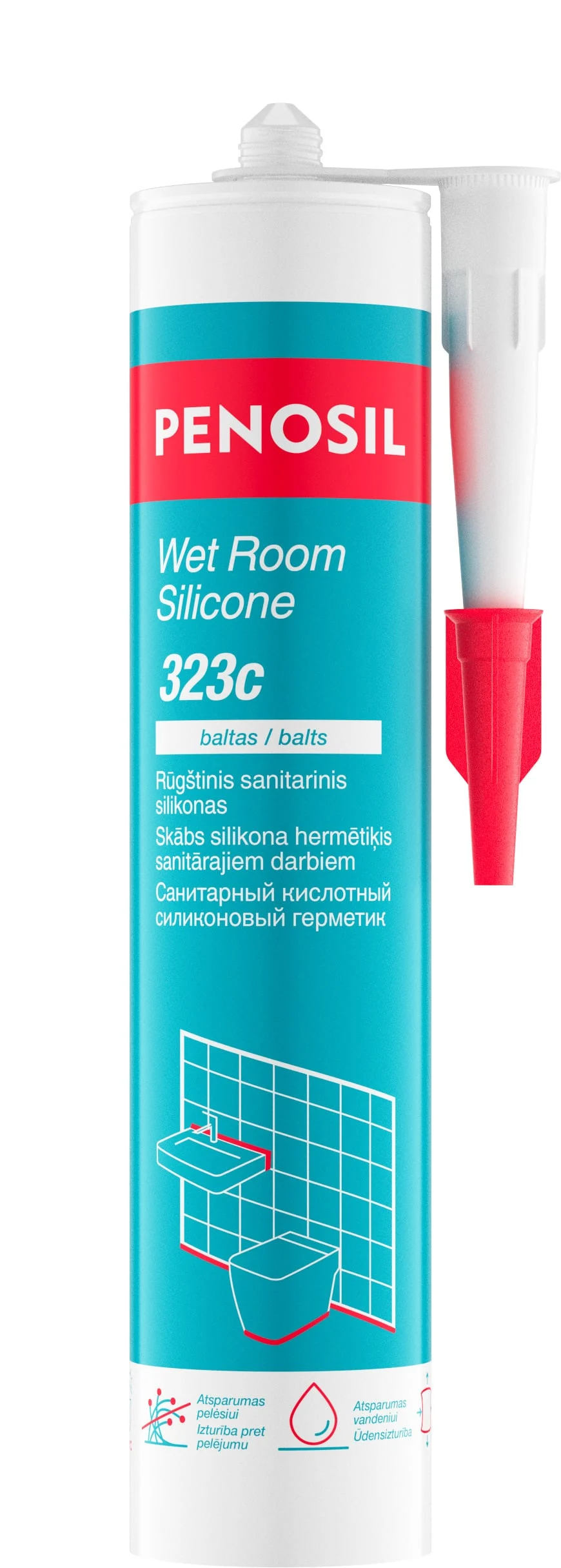 SKĀBS SANITĀRAIS SILIKONS BALTS