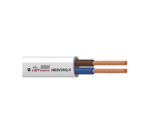 KABELIS H03VVH2-F 2X0.5 BALTS 50M