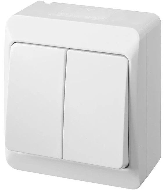 SLĒDZIS HERMES 0332-02 1+1 IP44 BALTS