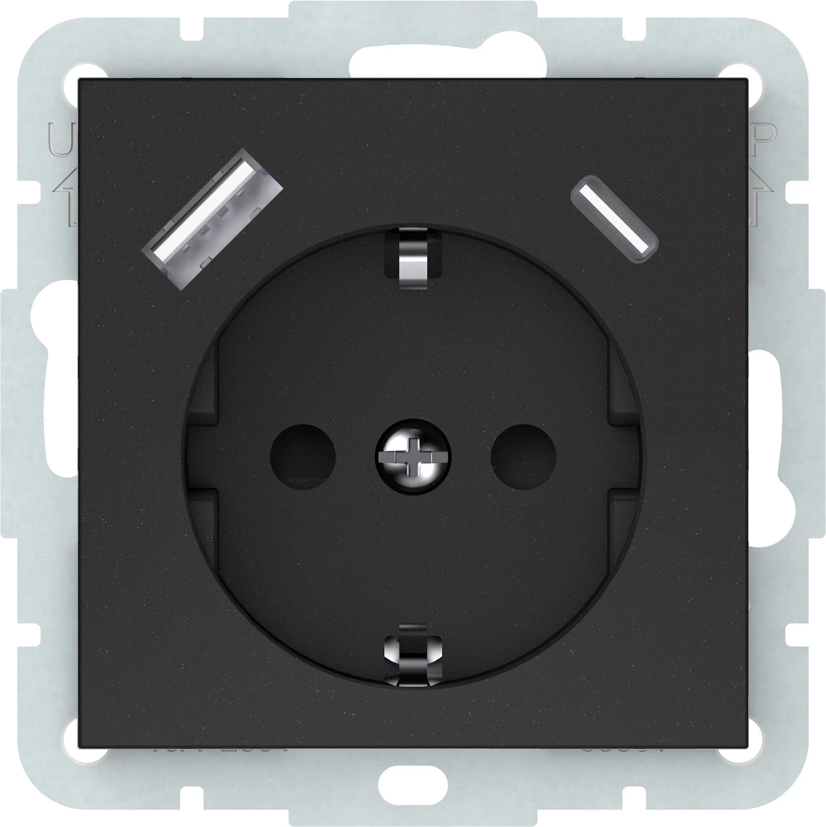 SOCKET WITH BELOW. WITHOUT FRAME BLACK USB-A+USB-C