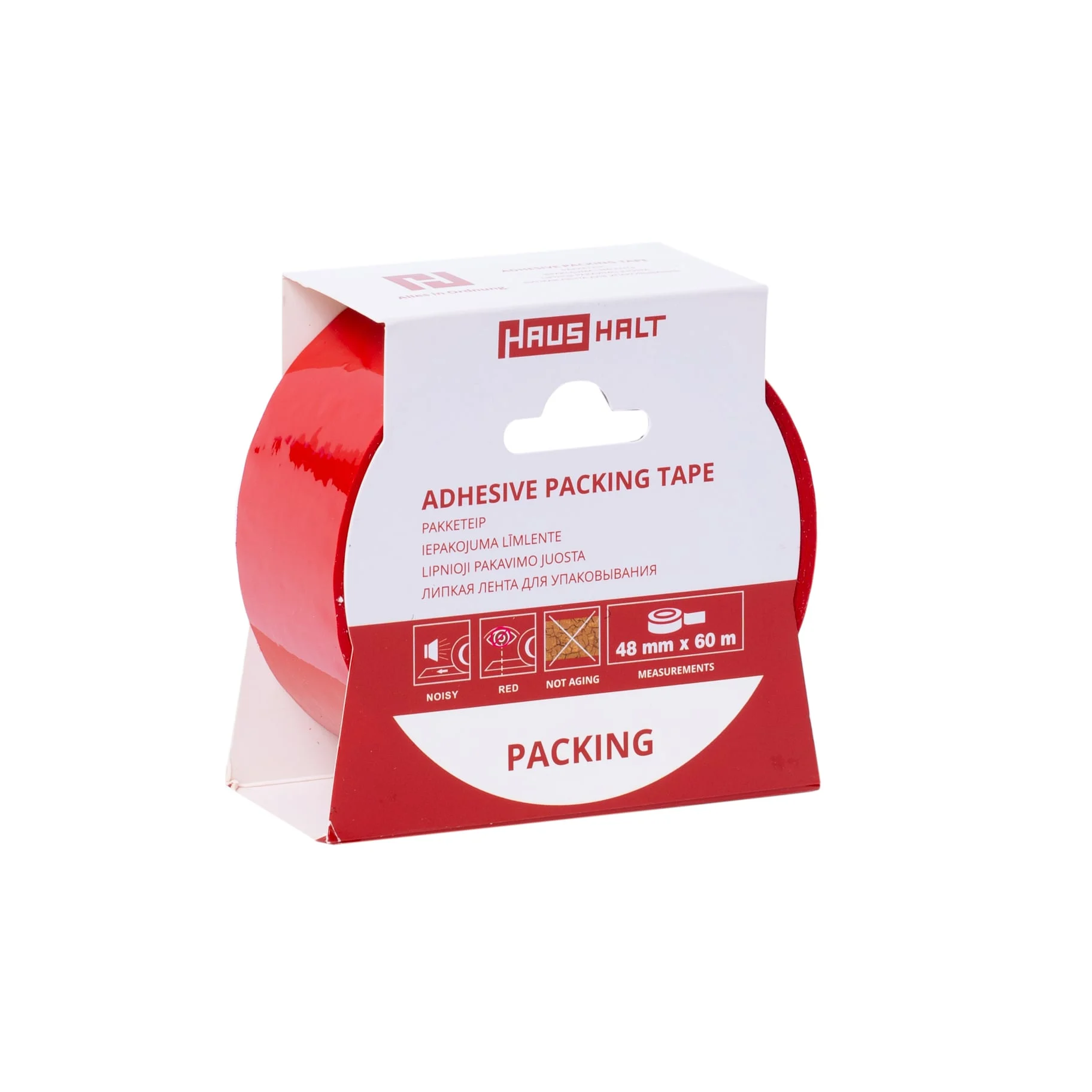 ADHESIVE TAPE PACK. HAUSHALT 48MMX60M RED
