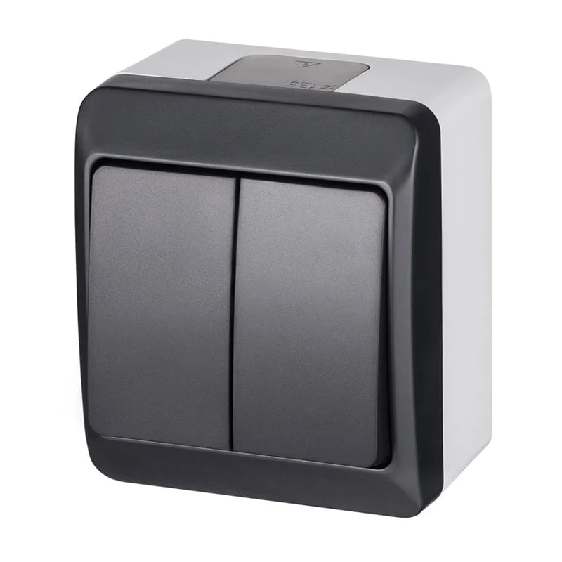 SWITCH 0332-07 2TOUCH. IP44 ANTHRACITE