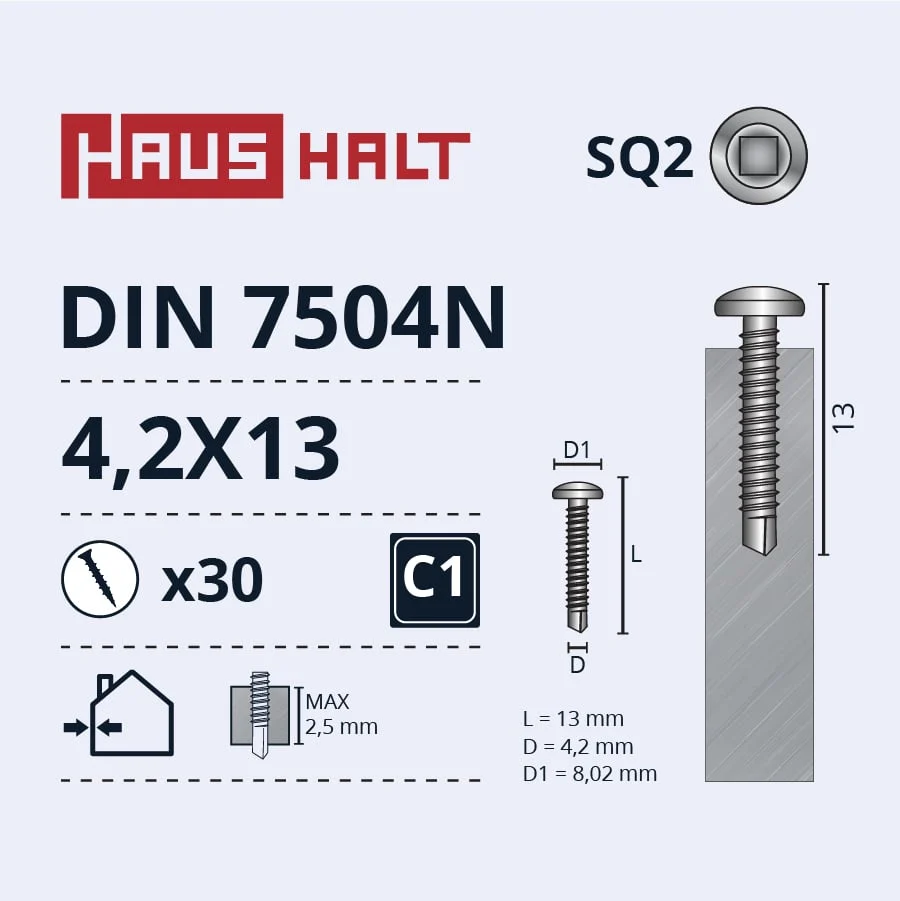 ВИНТ САМОРЕЗ.4,2X13 DIN7504N ZN 30ШТ БЛ