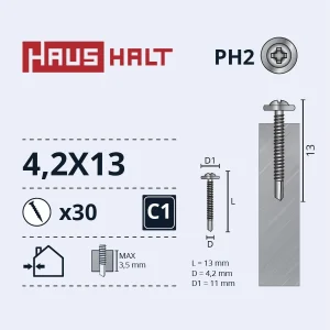 SKRŪV.PAŠG.4,2X13 MET+DRILL ZN 30GB BL