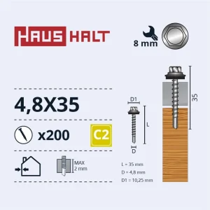 САМОРЕЗ 4,8X35 ДЛЯ ДЕРЕВА+EPDM ZN(200)
