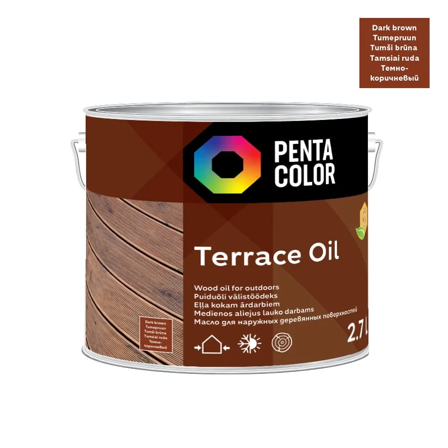 Масло для террас из древесины EĻĻA TUNGAS T.BRŪNA 2,7L
