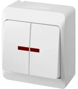 SLĒDZIS HERMES 0342-02 1+1 IP44 BALTS
