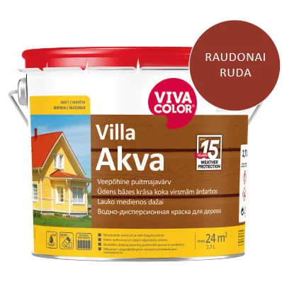 КРАСКА ДЛЯ ДЕРЕВА VILLA AKVA КОРИЧНЕВАЯ 2669X 2.7L