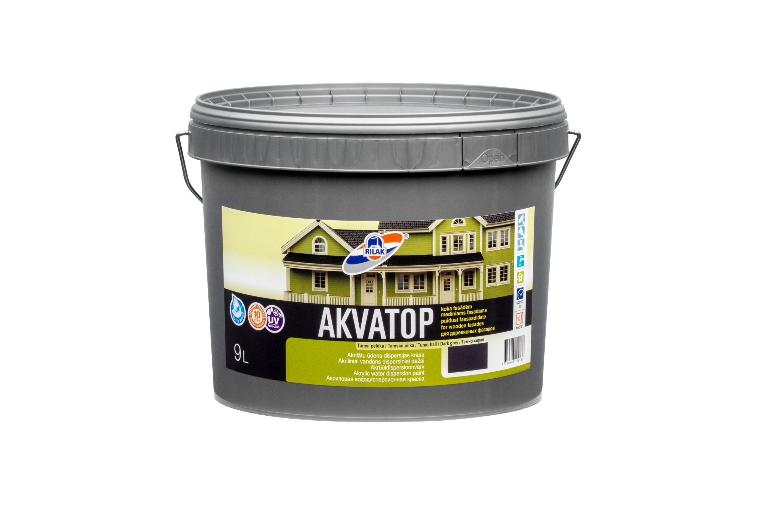 КРАСКА АКВАТОП ТЕМНО-СЕРОГО 9Л